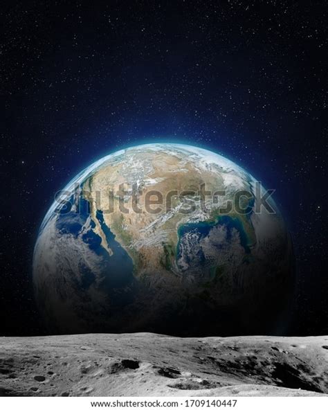 Earth Moon Surface This Image Elements Stock Photo (Edit Now) 1709140447