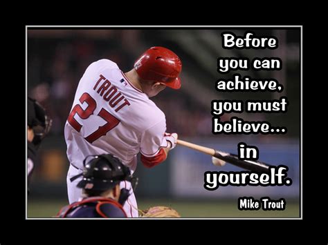 Inspirational Mike Trout 'Believe In Yourself' Quote Poster ...