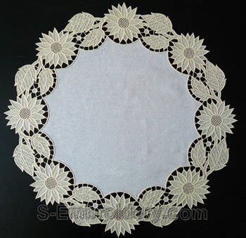 Free standing lace embroidery - 10581 Sunflower free standing lace doily