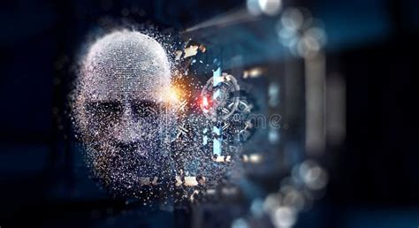 Digital Head, Artificial Intelligence Concept Stock Image - Image of design, science: 144790523