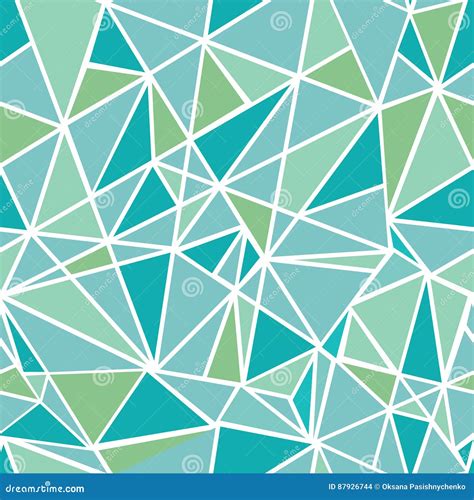 Vector Blue Green Geometric Mosaic Triangles Repeat Seamless Pattern Background. Can Be Used for ...