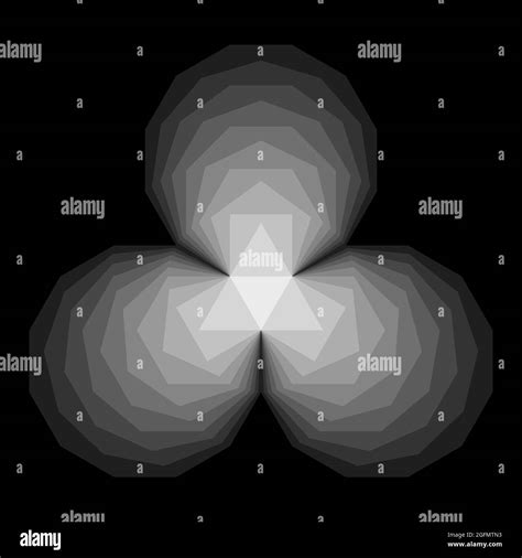 Mach bands, optical illusion, made with convex regular polygons, placed inside each other ...