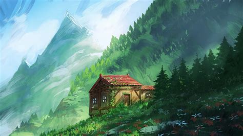 Cozy Little House In Mountains, Cozy Anime HD wallpaper | Pxfuel