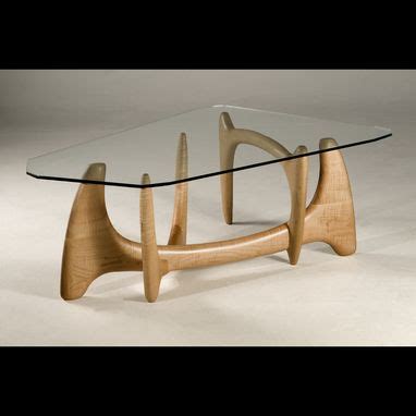 Hand Made Coffee Table, Glass Top, Mid Century Modern, Handmade Wood ...