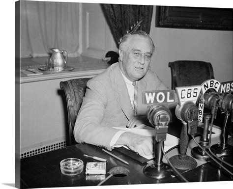 President Roosevelt Broadcasting Fireside Chat On May 26, 1940 Wall Art, Canvas Prints, Framed ...