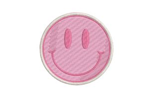 Retro Pink Smiley Face · Creative Fabrica