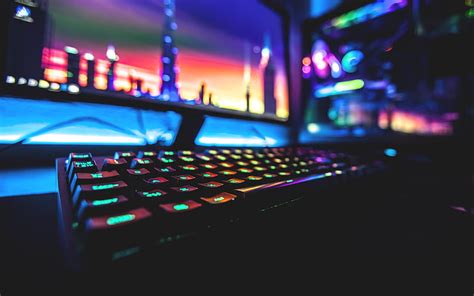 1280x720px | free download | HD wallpaper: black RGB gaming keyboard, colorful, neon, computer ...