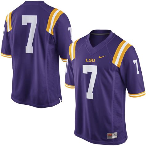 Nike No. 7 LSU Tigers Purple Replica Football Jersey