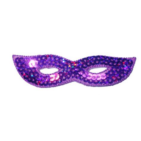 Sequin Mardi Gras Mask Purple - Patchwork Panda Trims