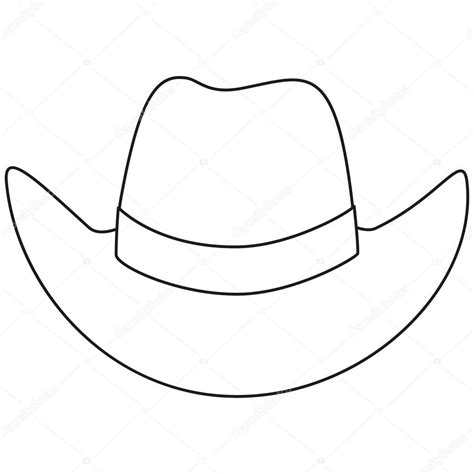 Cowboy hat line art | Line art black and white cowboy hat — Stock ...