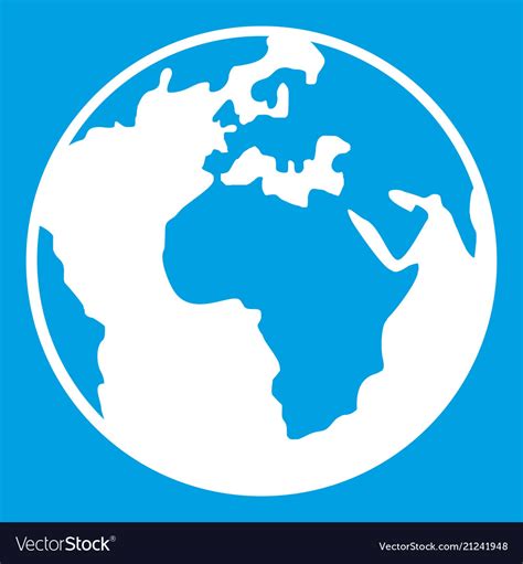 Earth globe icon white Royalty Free Vector Image