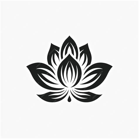 Premium AI Image | A black and white lotus flower logo on a white background generative ai