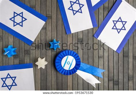 Israeli Symbols Items National Colours Over Stock Photo 1953671530 ...