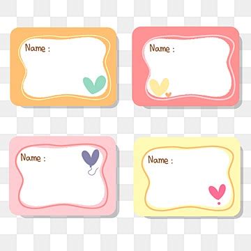 Pink Name Tag PNG Transparent Images Free Download | Vector Files | Pngtree