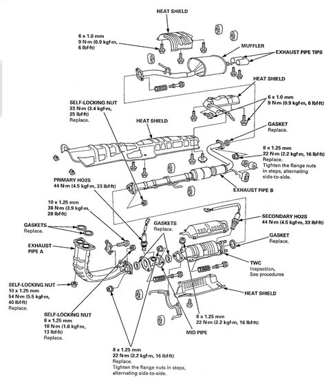 Diagram honda accord exhaust system