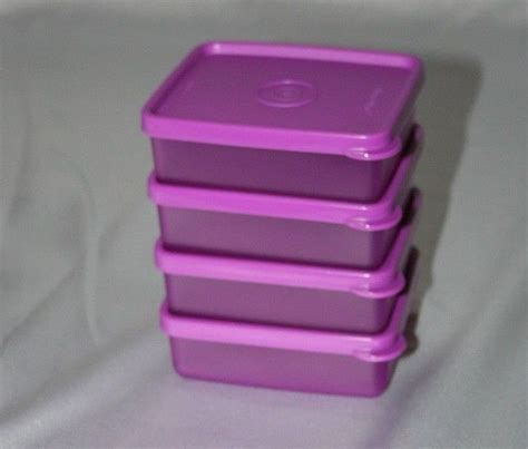 Tupperware Small Square-A-Way Container set of 4 Purple 3/4-cup New ...