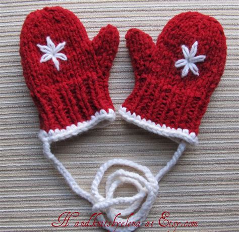 Knitting Pattern 22 Red Mittens for a Baby Girl 12-24 months | Etsy