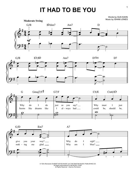 It Had To Be You | Sheet Music Direct