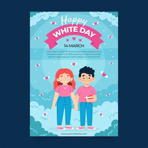 Free Vector | Flat white day vertical flyer template