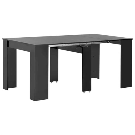 Extendable Dining Table High Gloss Black 175x90x75 cm