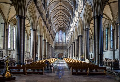 Sunlight streaming through one of stained glass windows in Salisbury Cathedral | Salisbury ...