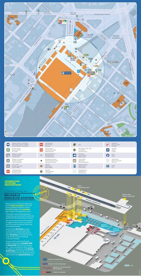 Brussels Midi train station map - Ontheworldmap.com