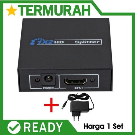 Jual HDMI SPLITTER 2 PORT 1 INPUT 2 OUTPUT SPLITER ADAPTER 2PORT FULL HD hub split repeater ...