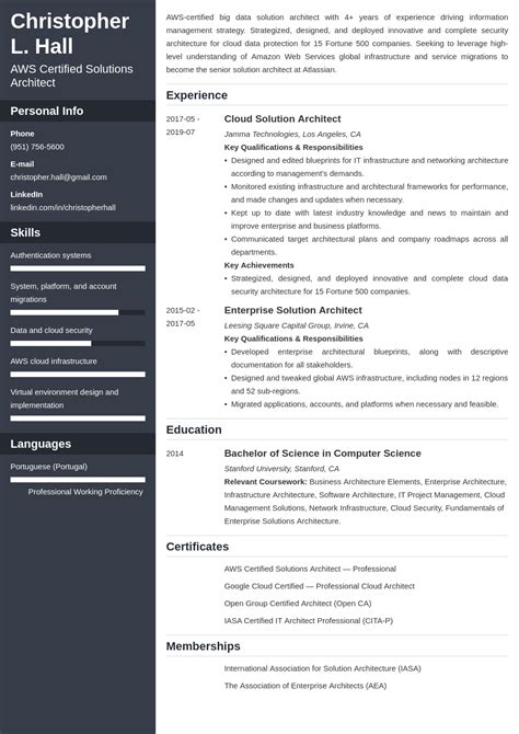 AWS Solutions Architect Resume Example For 2023 Resume, 60% OFF