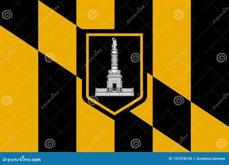 Flag of Baltimore City in Maryland, USA Stock Vector - Illustration of ...