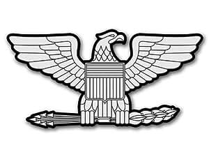 Amazon.com: RANK Colonel EAGLE Shaped Sticker (silver insignia decal ...