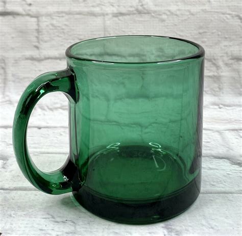 Vintage Emerald Green Glass Coffee Mug Made In USA Christmas Holiday ...