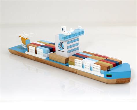 Buy Container Wood Ship Toy, Wooden Ship Toy, Wooden Cargo Ship, Montessori Toy, Big Size ...