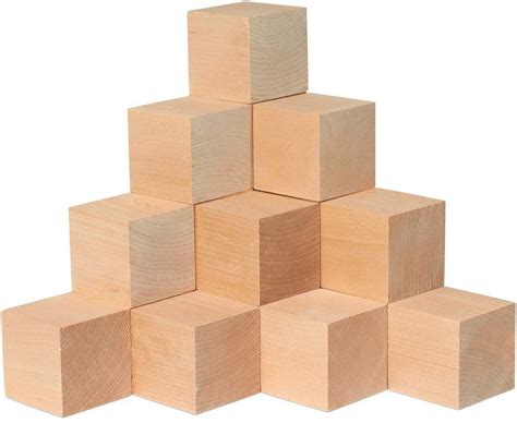 2-1/4” Wooden Cubes Unfinished Square Puzzle Making Birch Blocks Pack ...