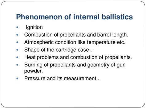 Internal ballistic