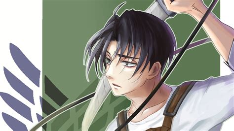 Attack On Titan Levi Ackerman With Sword With Green Background HD Anime Wallpapers | HD ...