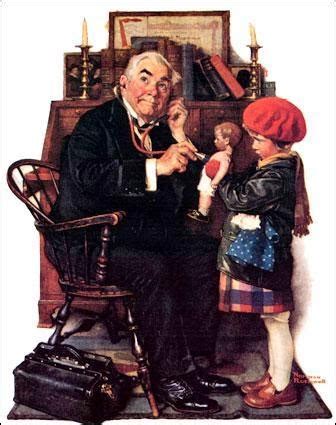 Doll College - Beautiful Dolls: Norman Rockwell Painting "The Doctor And The Doll"