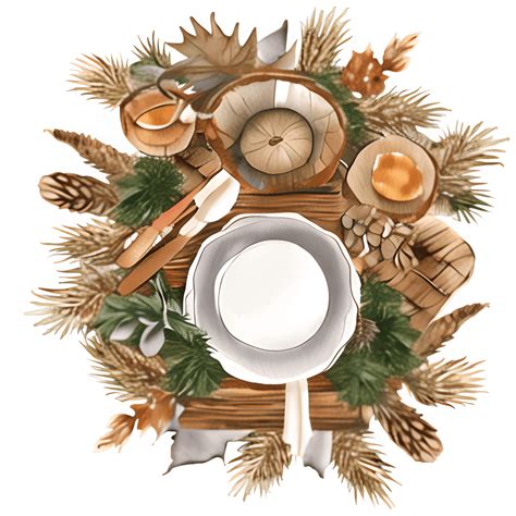 Woodland Thanksgiving Table Setting Clipart · Creative Fabrica