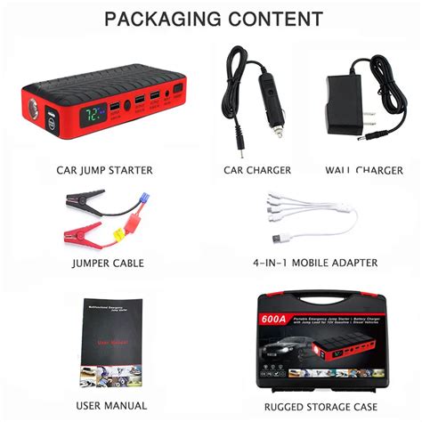 Portable Power Bank Jump Starter 12v Vehicle Emergency Starting Power ...