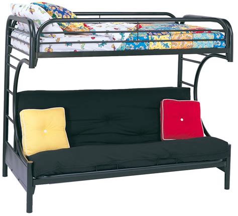 Coaster Metal Beds C Style Twin Over Full Futon Bunk Bed | A1 Furniture ...