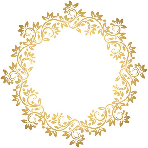 Gold Deco Round Border PNG Transparent Clip Art | Gallery Yopriceville ...