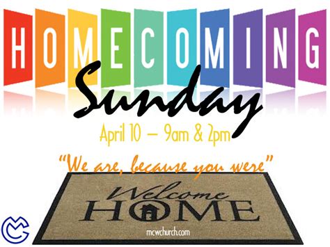 Homecoming Sunday | TheMessageCenter