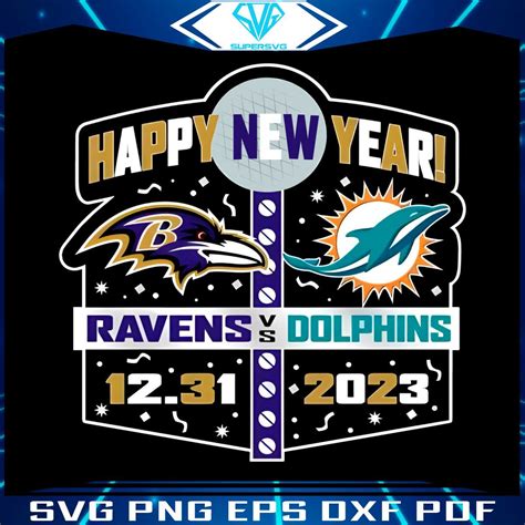 Baltimore Ravens Vs Miami Dolphins Happy New Year PNG