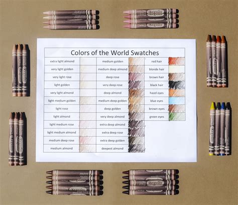 Crayola Colors of the World Crayons, 24, 32 Count Crayon Colors and Swatches and Coloring Book ...