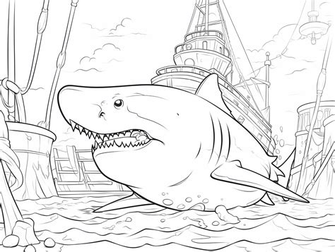 Great White Shark Picture To Color - Coloring Page