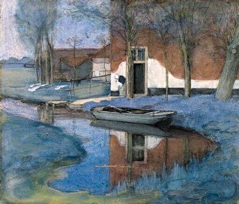 Piet Mondrian A Farm Building, 1900-01 | Arte mondrian, Disegni di paesaggi, Piet mondrian