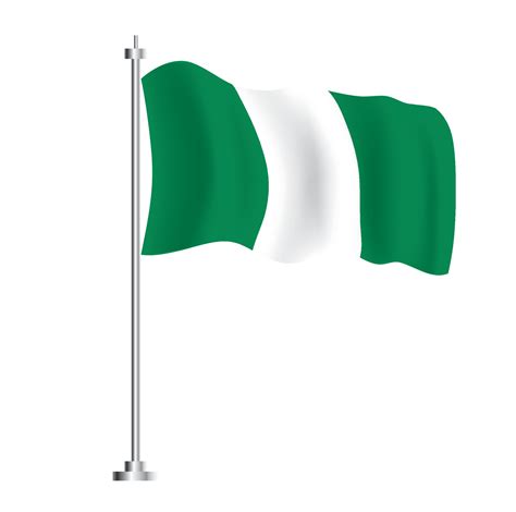 Nigerian Flag. Isolated Wave Flag of Nigeria Country. 17650573 Vector ...