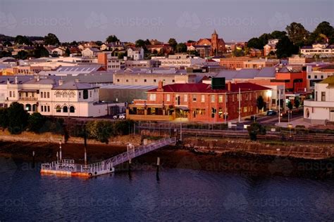 Image of Houses of Devonport, Tasmania shot from the Harbour - Austockphoto