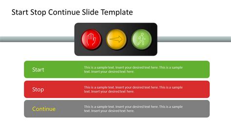 Start Stop Continue Slide Template for PowerPoint - SlideModel