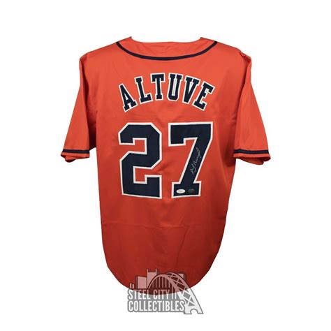 Jose Altuve Autographed Houston Custom Orange Baseball Jersey - JSA COA ...