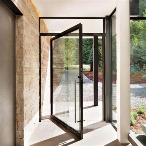 Best Large Modern Tempered Glass Exterior Aluminium Pivot Entry Doors China,Large Modern ...